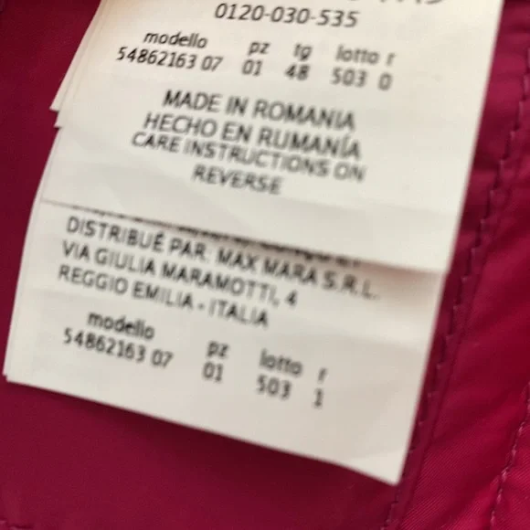 MaxMara NWOT fuchsia quilted down jacket with genuine fur